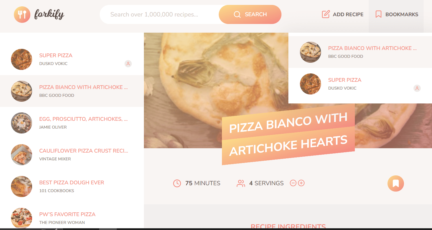 Forkify - Search recipes